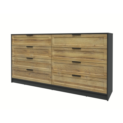 Kомод Тренд КТ-К197 (Антрацит ЛДСП/ Дуб вотан ЛМДФ) Ш1965 В1020 Г451